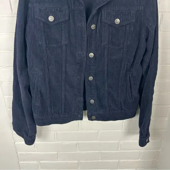 Fat Face Navy Corduroy Button Front Jacket Size US 2 - Picture 4 of 9